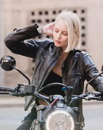 Motor Bike Fashion Leather Jackets For Women