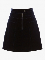Velvet A-Line Skirt- Navy