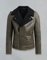 Motorbike Leather Jacket Green - MI-506