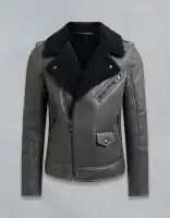 Motorbike Leather Jacket Grey - MI-505
